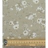 Viyela de algodón orgánico flores blancas