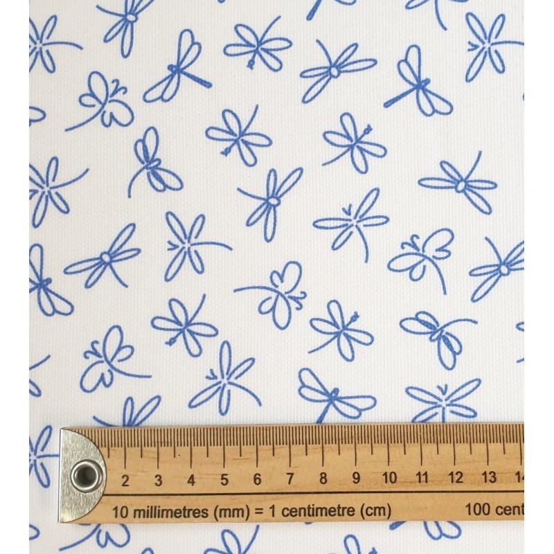 Piqué estampado libélulas azul