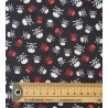 Tela de algodón estampado calaveras
