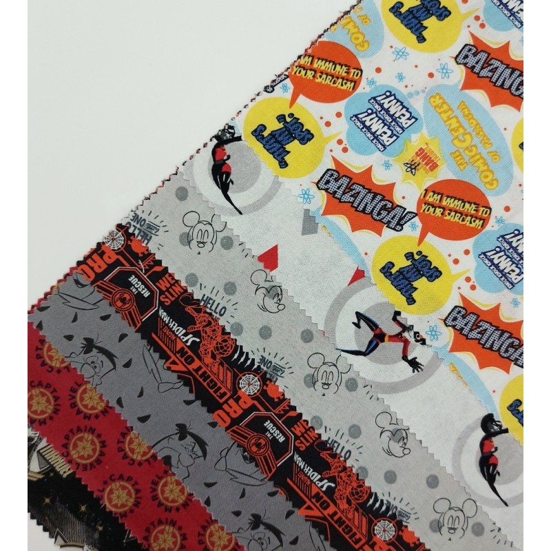 Pack de 7 retales patchwork americano licencias