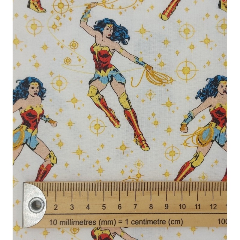 Tela de patchwork Wonder Woman Lasso of Truth blanco