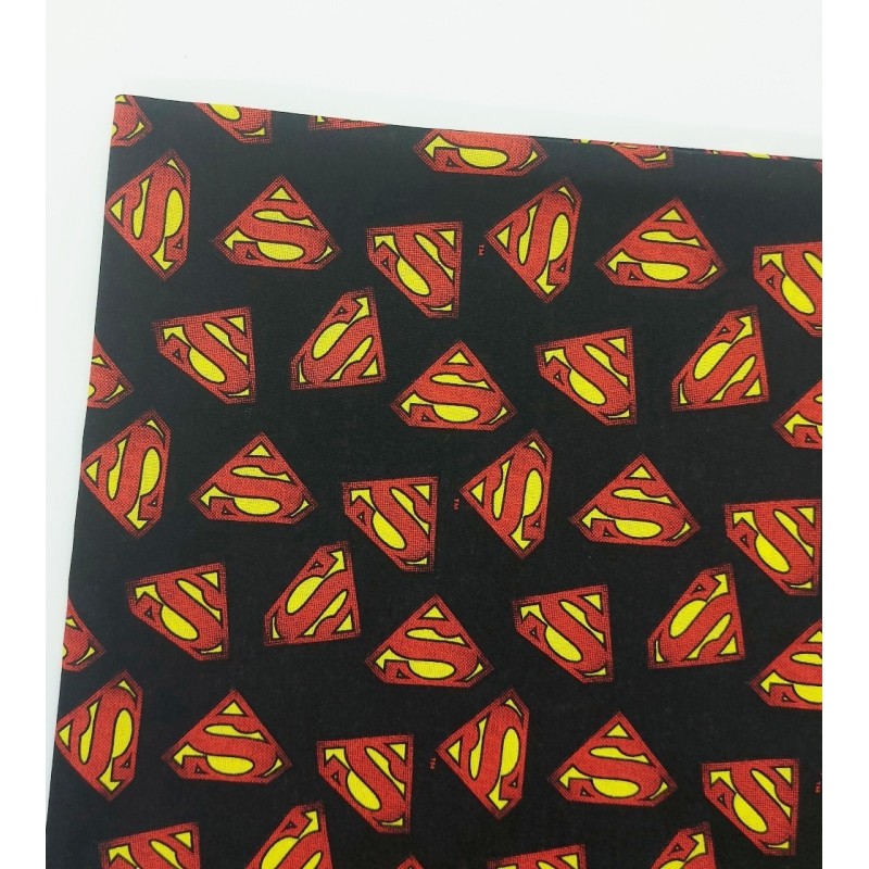 Tela patchwork logo Superman negro