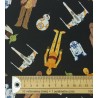 Tela de patchwork Star Wars personajes negro