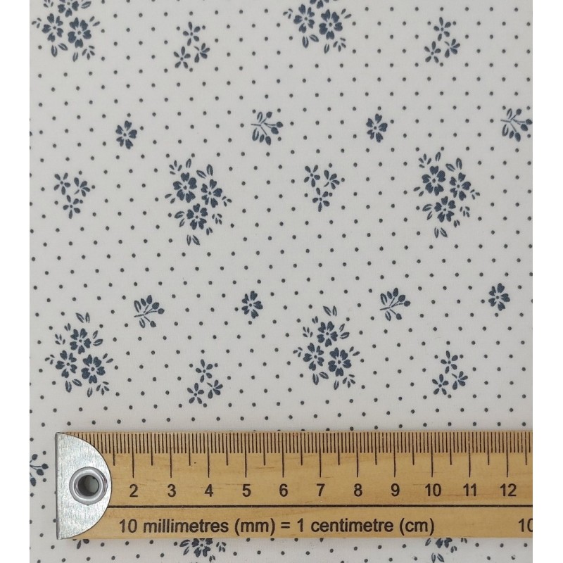 Viscosa floral blanco/azul - últimos 2m