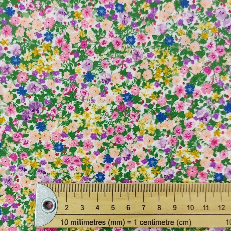 RETAL 35CM Popelín de algodón flor liberty aciano