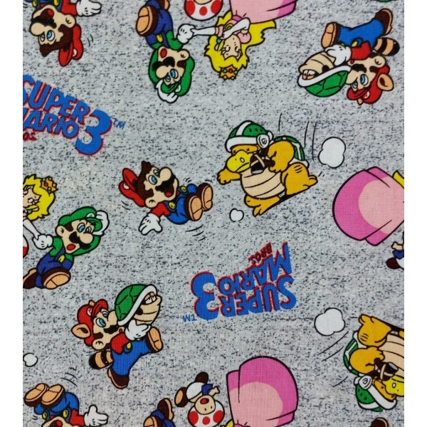Tela de patchwork Mario Luigi
