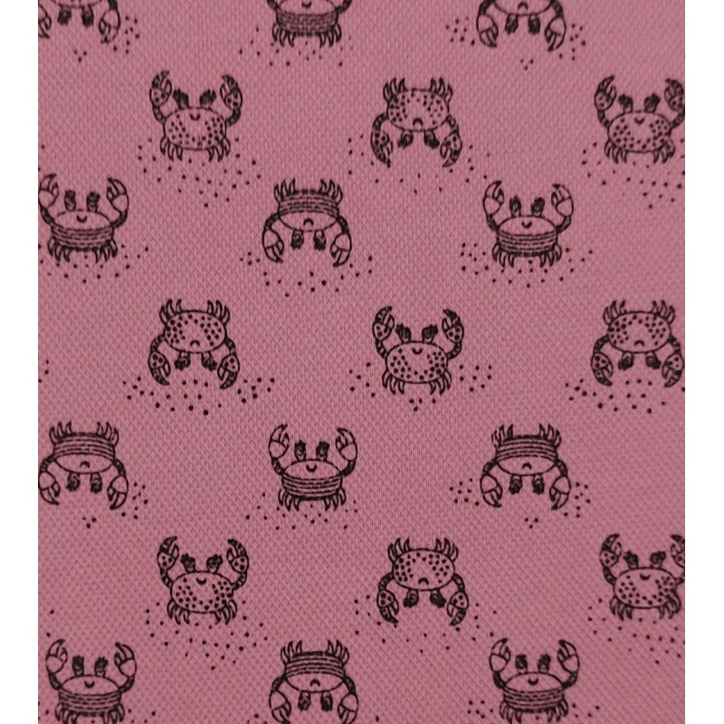 Punto piqué cangrejos rosa