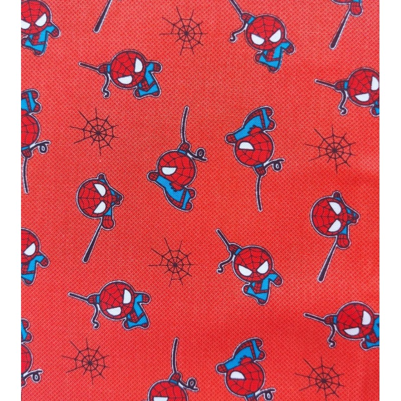 Tela patchwork Spiderman kawaii rojo