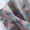 Tela patchwork Spiderman kawaii gris