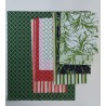 Pack de 9 retales patchwork verde/rojo