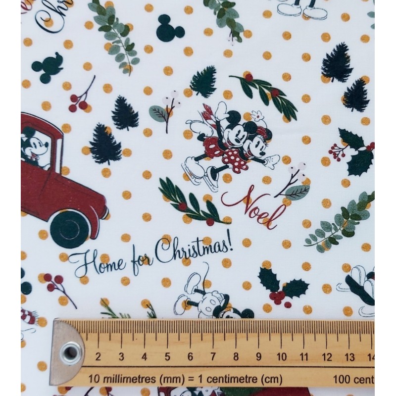 Tela de algodón Minnie & Mickey Christmas