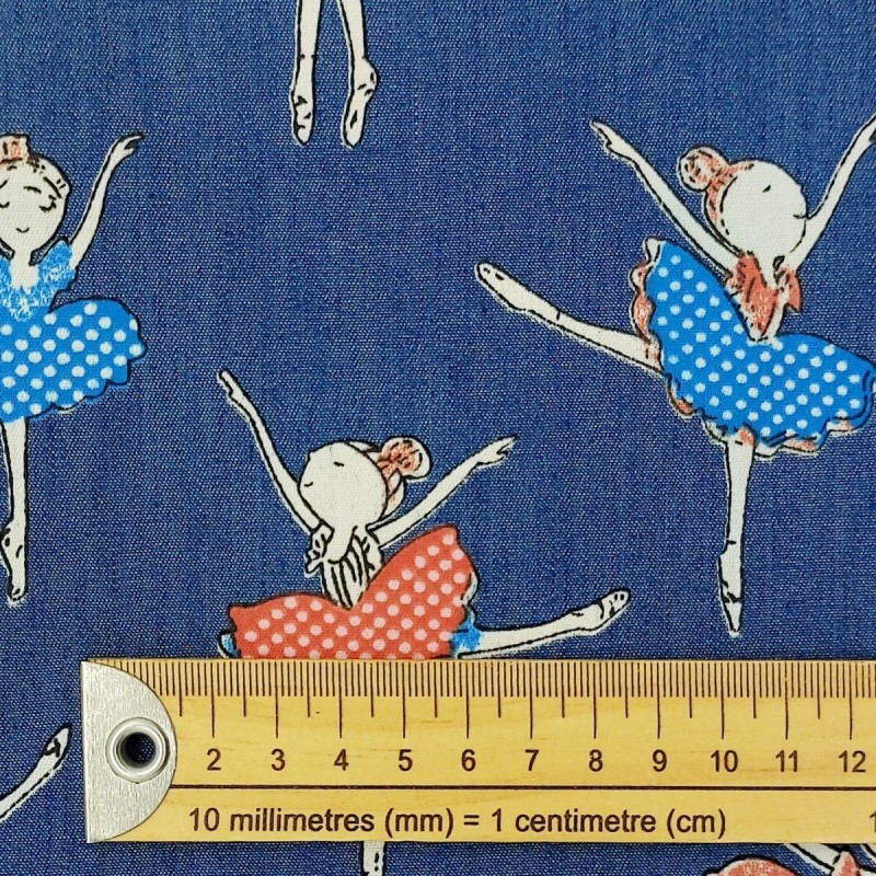 Denim fino bailarinas multicolor