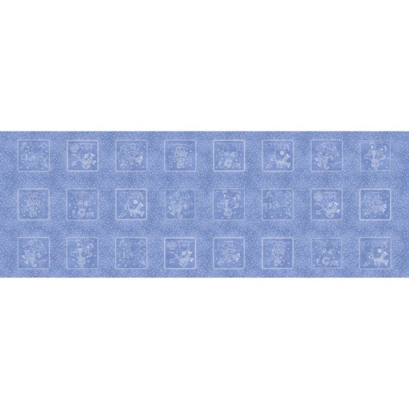 Tela patchwork Roly Poly Snowmen panel azul