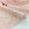Franela de algodón rosa estampado floral