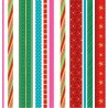 Tela patchwork navidad cintas multicolor/dorado