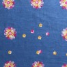 Denim fino bordado flores multicolor - 3