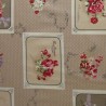 Tela patchwork japonés YUWA flores retro beis/marrón - 2