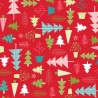 Tela americana Cup of cheer- Tree farm/rojo
