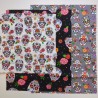 Pack de 3 retales tela algodón calaveras - 2