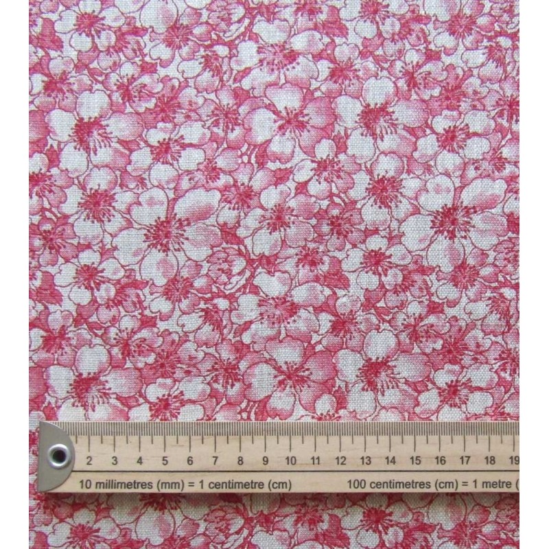 Lino grueso estampado flores