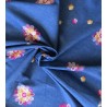 Denim fino bordado flores multicolor