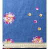 Denim fino bordado flores multicolor - 2