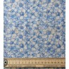 Lino grueso estampado flores azules