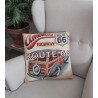 Funda de cojín jacquard Route 66